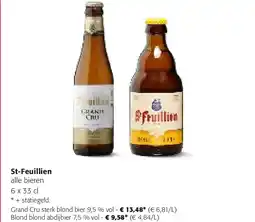 Colruyt Grand Cru sterk blond bier 9,5 % vol aanbieding