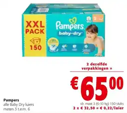 Colruyt Pampers alle Baby Dry luiers aanbieding