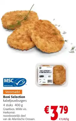 Colruyt Boni Selection kabeljauwburgers aanbieding