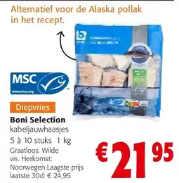 Colruyt Boni Selection kabeljauwhaasjes aanbieding