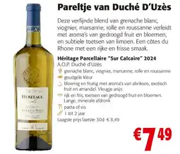 Colruyt Héritage Parcellaire “Sur Calcaire” 2024 aanbieding