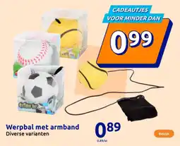 Action Werpbal met armband aanbieding