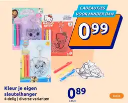 Action Kleur je eigen sleutelhanger aanbieding