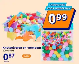 Action Knutselveren en pompons aanbieding