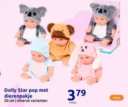 Action Dolly Star pop met dierenpakje aanbieding