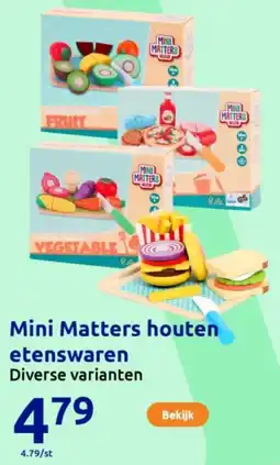 Action Mini Matters houten etenswaren aanbieding