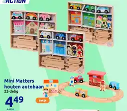 Action Mini Matters houten autobaan aanbieding