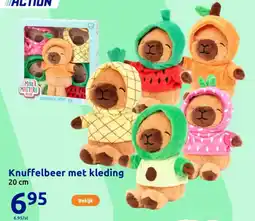 Action Knuffelbeer met kleding aanbieding