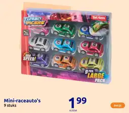 Action Mini-raceauto's aanbieding