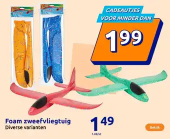 Action Foam zweefvliegtuig aanbieding