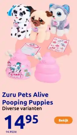 Action Zuru Pets Alive Pooping Puppies aanbieding