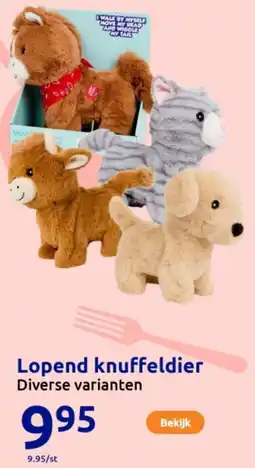 Action Lopend knuffeldier aanbieding