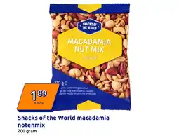 Action Snacks of the World macadamia notenmix 200 gram aanbieding