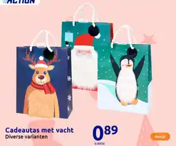Action Cadeautas met vacht aanbieding