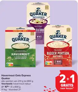 Carrefour Havermout Oats Express Quaker aanbieding