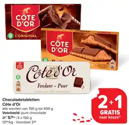 Carrefour Chocoladetabletten Côte d'Or aanbieding