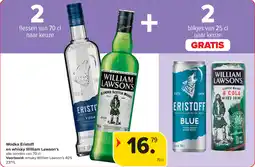Carrefour Wodka Eristoff en whisky William Lawson's aanbieding