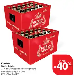Carrefour Krat bier Stella Artois aanbieding