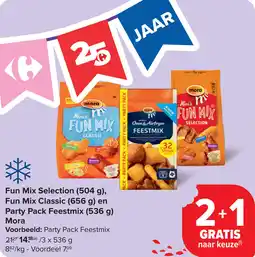 Carrefour Fun Mix Selection, Fun Mix Classic en Party Pack Feestmix Mora aanbieding