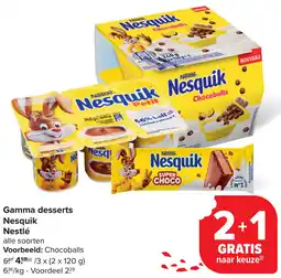 Carrefour Gamma desserts Nesquik Nestlé aanbieding