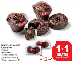Carrefour Muffins of donuts Côte d'Or aanbieding