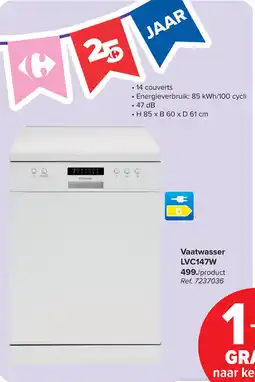 Carrefour Brandt Vaatwasser LVC147W aanbieding
