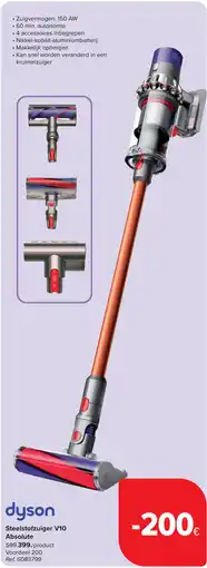 Carrefour Dyson Steelstofzuiger V10 Absolute aanbieding