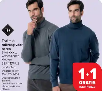 Carrefour Trui met rolkraag voor heren aanbieding