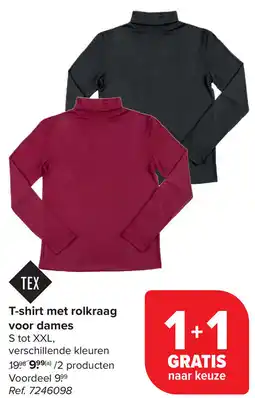 Carrefour T-shirt met rolkraag voor dames aanbieding