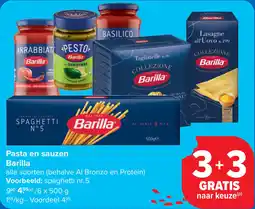 Carrefour Pasta en sauzen Barilla aanbieding