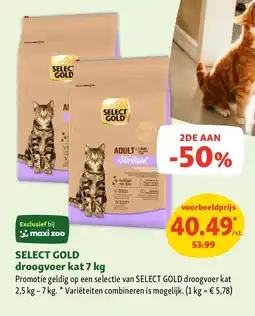 Maxi Zoo SELECT GOLD droogvoer kat 7 kg aanbieding