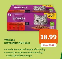 Maxi Zoo Whiskas natvoer kat 40 x 85 g aanbieding