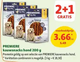 Maxi Zoo PREMIERE kauwsnacks hond 200 g aanbieding