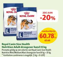 Maxi Zoo Royal Canin Size Health Nutrition Adult droogvoer hond 15 kg aanbieding