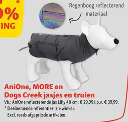 Maxi Zoo AniOne, MORE en Dogs Creek jasjes en truien aanbieding