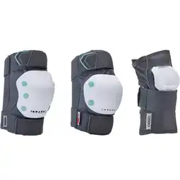 Decathlon Beschermers voor volwassenen set van 3x2 FIT500 grijs/mint aanbieding