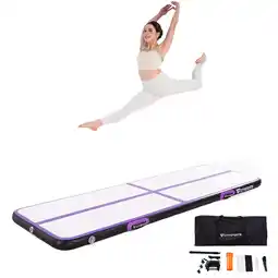 Decathlon Opblaasbare gymnastiekmat met elektrische pomp, luchtmat - 10 cm dik aanbieding