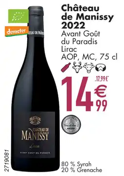 Cora Château de Manissy 2022 aanbieding