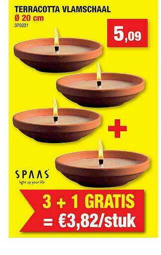 Hubo Terracotta Vlamschaal aanbieding