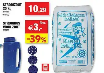 Hubo Strooizout 25 Kg Strooibus Voor Zout aanbieding