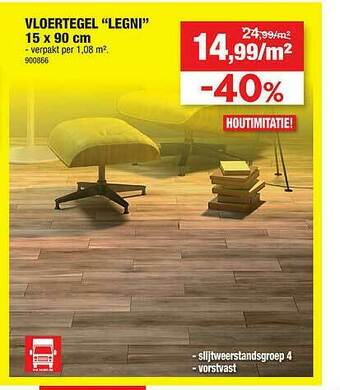 Hubo Vloertegel Legni 15 X 90 Cm aanbieding