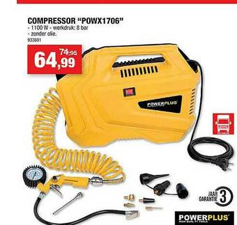 Hubo Compressor Powx1706 aanbieding