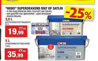Hubo Hubo Superdekkend Mat Of Satijn aanbieding