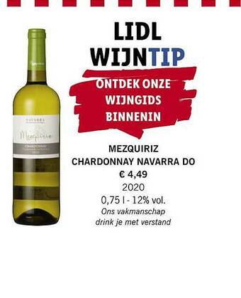Lidl Mezquiriz Chardonnay Navarra Do aanbieding