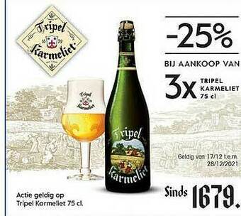 Prik en Tik Tripel Karmeliet aanbieding
