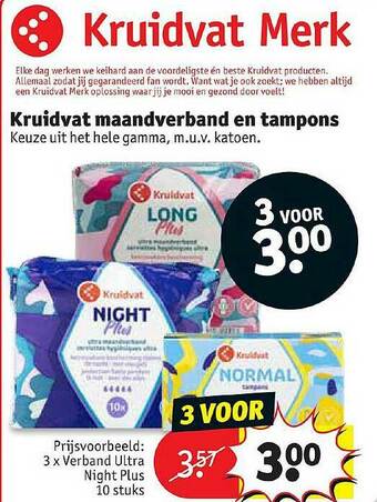 Kruidvat Kruidvat Maandverband En Tampons aanbieding
