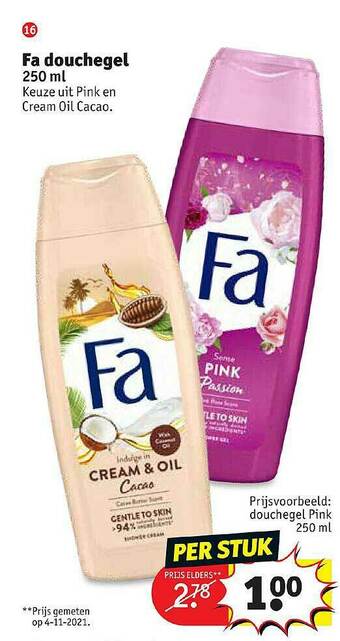 Kruidvat Fa Douchegel aanbieding