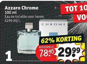 Kruidvat Azzaro Chrome Eau De Toilette Voor Heren aanbieding