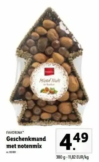 Lidl Geschenkmand met notenmix aanbieding