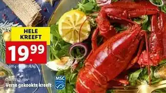 Lidl Verse gekookte kreeft aanbieding
